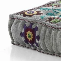 Etnische Vierkante Poef In Patchworkstof Of Fluweel - Vezel -Slide Shop pouf di design etnico quadrato in tessuto patchwork o velluto fibra 6
