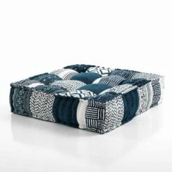 Etnische Vierkante Poef In Patchworkstof Of Fluweel - Vezel -Slide Shop pouf di design etnico quadrato in tessuto patchwork o velluto fibra 63