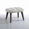 Design Poef Bekleed Met Stof Met Houten Voet Gemaakt In Italië - Clera