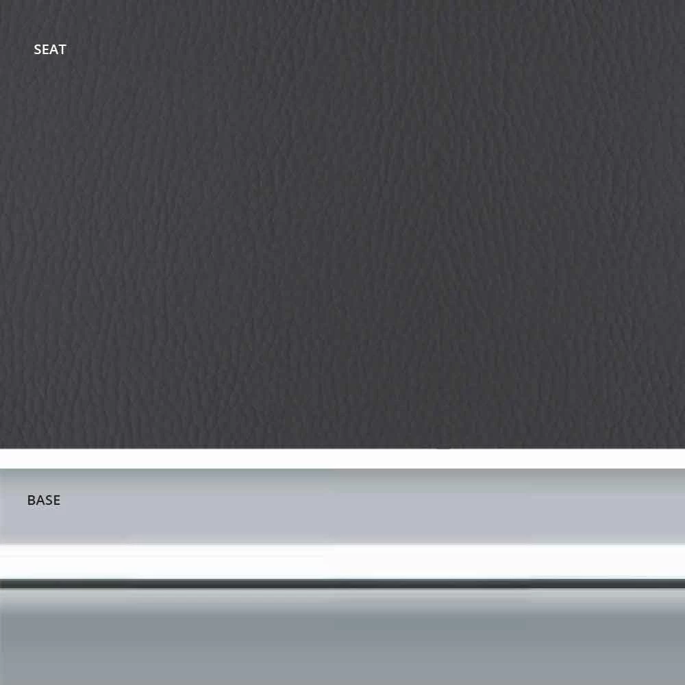 Moderne Kantoorpoef In Eco-leer En Aluminium - Clio 9 Moderne Kantoorpoef In Eco-leer En Aluminium - Clio - Afbeelding 9