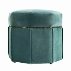Moderne Poef Bekleed Met Stof, Details Met Messing Afwerking - Brunello 6 Moderne Poef Bekleed Met Stof, Details Met Messing Afwerking - Brunello -Slide Shop pouf moderno rivestito in tessuto con particolari in finitura ottone brunello 2