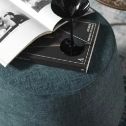 Ronde Ottomaanse Poef Voor Woonkamer In Gekleurd Chenille 3 Afmetingen - Evelyne -Slide Shop pouf ottomano rotondo da salotto in ciniglia colorata 3 dimensioni evelyne 2