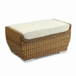 Poef Buitenbank In Luxe Design Van Geweven Synthetisch Rotan - Yves -Slide Shop pouf panca da esterno in rattan sintetico intrecciato design di lusso yves 2