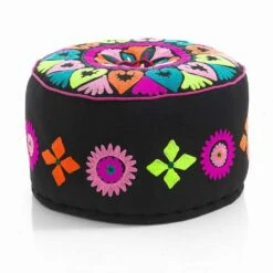 Ronde Poef Van Etnisch Ontwerp In Patchworkstof Of Fluweel - Vezel 25 Ronde Poef Van Etnisch Ontwerp In Patchworkstof Of Fluweel - Vezel -Slide Shop pouf rotondo di design etnico in tessuto patchwork o velluto fibra 1