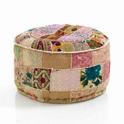 Ronde Poef Van Etnisch Ontwerp In Patchworkstof Of Fluweel - Vezel 30 Ronde Poef Van Etnisch Ontwerp In Patchworkstof Of Fluweel - Vezel -Slide Shop pouf rotondo di design etnico in tessuto patchwork o velluto fibra 12