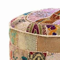 Ronde Poef Van Etnisch Ontwerp In Patchworkstof Of Fluweel - Vezel 33 Ronde Poef Van Etnisch Ontwerp In Patchworkstof Of Fluweel - Vezel -Slide Shop pouf rotondo di design etnico in tessuto patchwork o velluto fibra 13