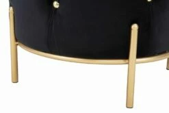 Moderne Design Ronde Poef In Stof, Ijzer En MDF - Ashlie -Slide Shop pouf rotondo di design moderno in ferro mdf e tessuto ashlie 2