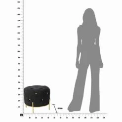 Moderne Design Ronde Poef In Stof, Ijzer En MDF - Ashlie -Slide Shop pouf rotondo di design moderno in ferro mdf e tessuto ashlie 4