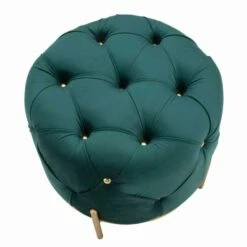 Moderne Design Ronde Poef In Stof, Ijzer En MDF - Ashlie -Slide Shop pouf rotondo di design moderno in ferro mdf e tessuto ashlie 6