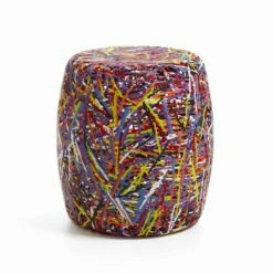 Pouf / Kruk Kunststof Gesmolten Veelkleurig Of Wit Weky