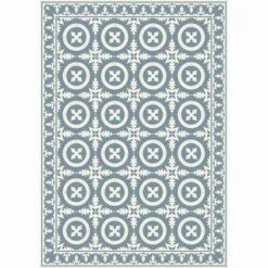 Beige Of Blauw Patroon Tafelloper In Pvc En Modern Polyester - Bondo