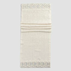 Linnen Tafelloper Met Kant, Luxe Design In 2 Kleuren - Farnese
