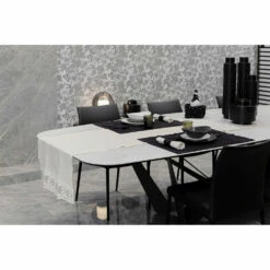 Linnen Tafelloper Met Wit Kant, Italiaanse Luxe Kwaliteit - Farnese -Slide Shop runner in lino con pizzo bianco da tavolo qualita di lusso italiana farnese 6