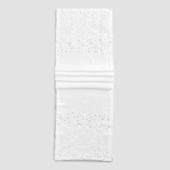 Tafelloper In Linnen Met Druppels Kant En Kristallen Luxe Decoratie - Welsh