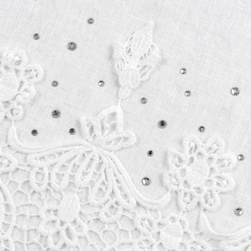 Tafelloper In Linnen Met Druppels Kant En Kristallen Luxe Decoratie - Welsh 4 Tafelloper In Linnen Met Druppels Kant En Kristallen Luxe Decoratie - Welsh - Afbeelding 4