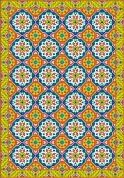 Gekleurde Design Tafelloper In Pvc En Polyester Met Fantasie - Meriva -Slide Shop runner tavola colorato di design in pvc e poliestere a fantasia meriva 1