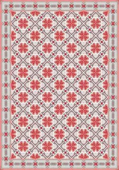 Design Tafelloper Met Patroon En Rode Of Moderne Blauwe Voet - Petunia -Slide Shop runner tavola di design a fantasia con base rossa o blu moderno petunia 2