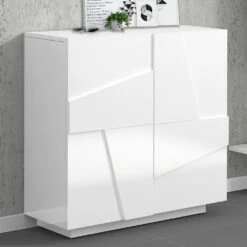 Schoenenkast Voor Binnen Met 2 Deuren Van Melamine Made In Italy - Naditza -Slide Shop scarpiera da interno con 2 ante in melaminico made in italy naditza