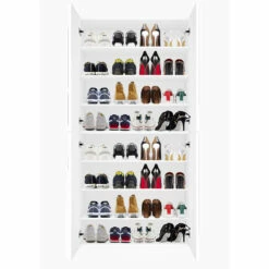 Melamine Schoenenkast Voor Binnen Met 4 Deuren Made In Italy - Naditza 16 Melamine Schoenenkast Voor Binnen Met 4 Deuren Made In Italy - Naditza -Slide Shop scarpiera in melaminico da interno con 4 ante made in italy naditza 3