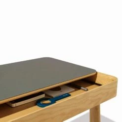 Bureau In Natuurlijk Massief Essenhout Met Intern Compartiment Made In Italy - Caspian -Slide Shop scrittoio in frassino massello naturale con vano interno made in italy caspian 3