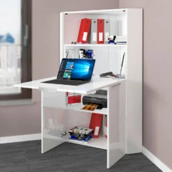 Wit Modern Hoekbureau In Gepolijst Hout Italiaans Design - Ghero
