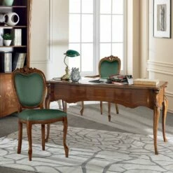 Klassiek Bureau 5 Lades In Hout En Ecoleer Made In Italy - Commodo 14 Klassiek Bureau 5 Lades In Hout En Ecoleer Made In Italy - Commodo -Slide Shop scrivania classica 5 cassetti in legno e ecopelle made in italy commodo 5