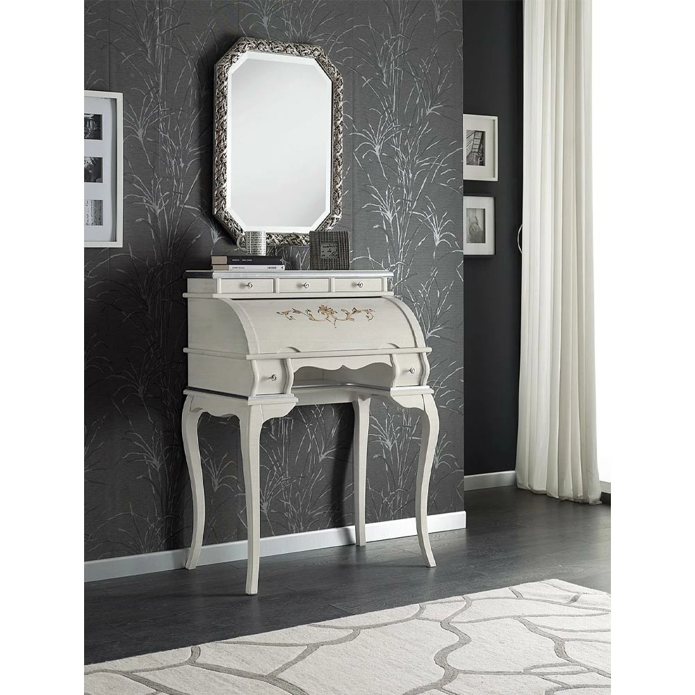 Klassiek Bureau 5 Lades In Hout En Inlegwerk Made In Italy - Hastings 2 Klassiek Bureau 5 Lades In Hout En Inlegwerk Made In Italy - Hastings - Afbeelding 2