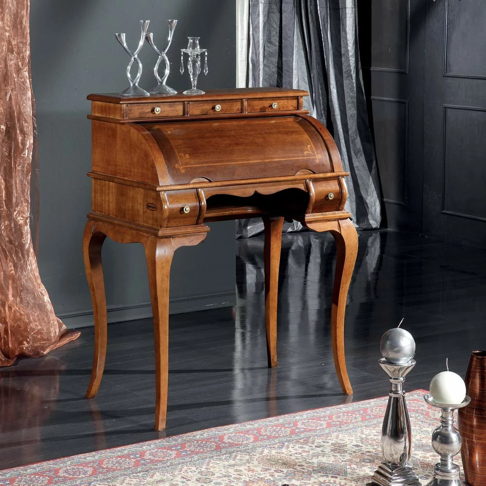 Klassiek Bureau 5 Lades In Hout En Inlegwerk Made In Italy - Hastings 6 Klassiek Bureau 5 Lades In Hout En Inlegwerk Made In Italy - Hastings - Afbeelding 6