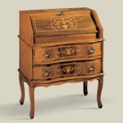 Klassiek Houten Bureau Met Klep En Lades Made In Italy - Elegant