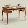 Bureau Met 5 Lades Walnoothout En Eco-leer Made In Italy - Hastings