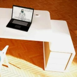 Bureau Met Houten Ladekast Gemaakt In Italië, Terralba -Slide Shop scrivania da ufficio con cassettiera in legno fatta in italia terralba 2