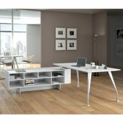 Wit Directie Bureau Met Open Unit - Serio