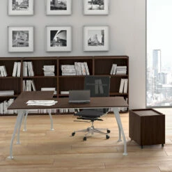 Directiebureau In Donker Eiken Melamine - Serio