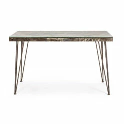 Bureau In Staal En Mdf Met Industrieel Vintage Gedecoreerd Glas - Mundial -Slide Shop scrivania in acciaio e mdf con vetro decorato vintage industriale mundial 10