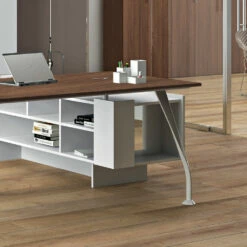Melamine Bureau Met Open Kast - Serio -Slide Shop scrivania in melaminico con mobile a giorno serio 2