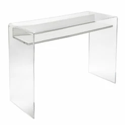 Transparant Plexiglas Bureau Met Design Houten Plank - Carducci 22 Transparant Plexiglas Bureau Met Design Houten Plank - Carducci -Slide Shop scrivania in plexiglass trasparente con ripiano in legno di design carducci 5
