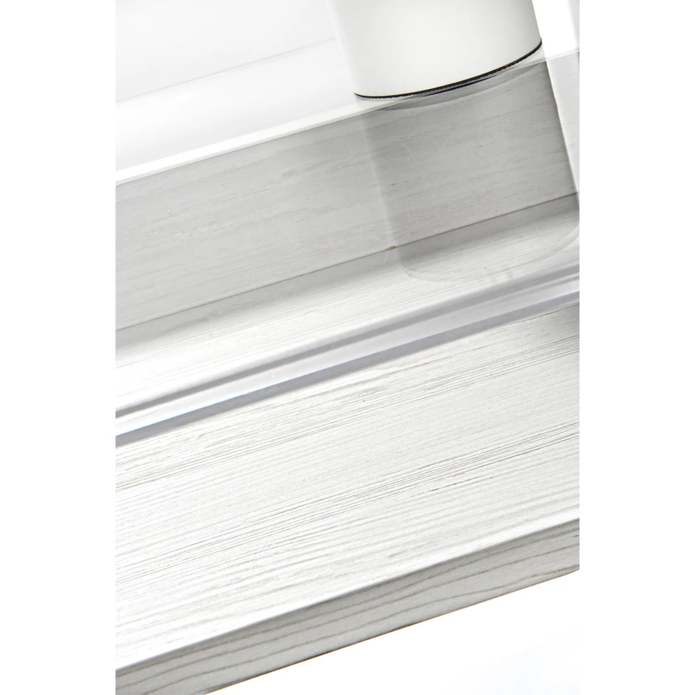 Transparant Plexiglas Bureau Met Design Houten Plank - Carducci 9 Transparant Plexiglas Bureau Met Design Houten Plank - Carducci - Afbeelding 9