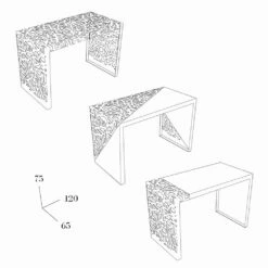 Hedendaagse Schrijftafel Kattedra "Alle Letters" 120x65x75 Mabele, Metaal En Glas -Slide Shop scrivania kattedra lettere a cascata 120x65x75 mabele 16