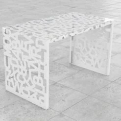 Hedendaagse Schrijftafel Kattedra "Alle Letters" 120x65x75 Mabele, Metaal En Glas -Slide Shop scrivania kattedra lettere a cascata 120x65x75 mabele 2