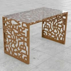 Desk Kattedra "Alle Letters" 160x80x75 Mabele, Metaal En Glas 17 Desk Kattedra "Alle Letters" 160x80x75 Mabele, Metaal En Glas -Slide Shop scrivania kattedra lettere a cascata 160x80x75 mabele 4