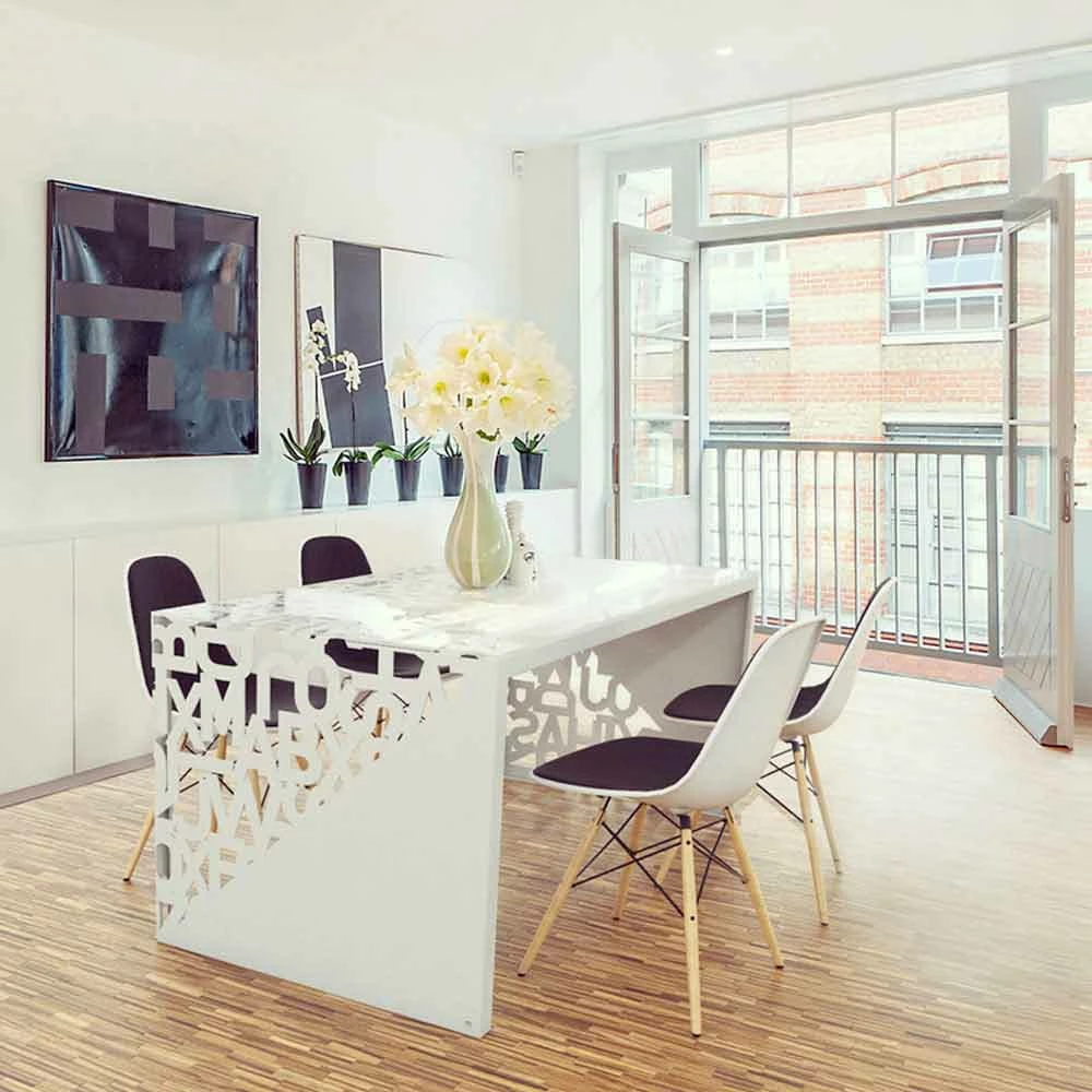 Desk Kattedra "Alle Letters" 160x80x75 Mabele, Metaal En Glas 1 Desk Kattedra "Alle Letters" 160x80x75 Mabele, Metaal En Glas