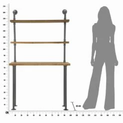 Bureau Met Industrieel Design Planken In Ijzer En Hout - Aubry -Slide Shop scrivania ufficio con mensole di design moderno in ferro e legno aubry 5