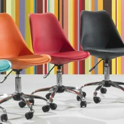 Bureaustoel In Gekleurd Polypropyleen En Metaal - Loredana -Slide Shop sedia da ufficio con alzo a gas in polipropilene colorato e metallo loredana 3
