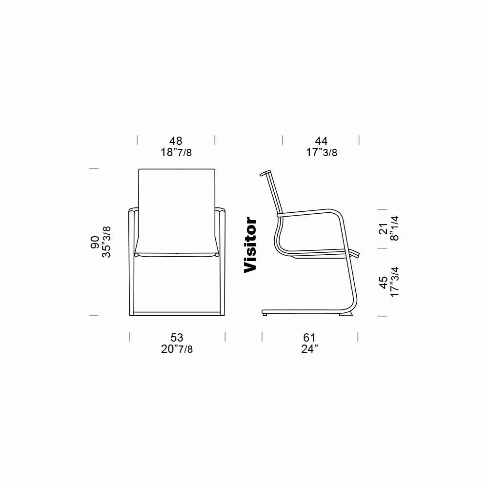 Ergonomische Slede Bureaustoel Met Armleuningen Made In Italy - Filanna 12 Ergonomische Slede Bureaustoel Met Armleuningen Made In Italy - Filanna - Afbeelding 12