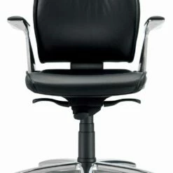 Ergonomische Bureaustoel In Koeienhuid Graan Leersoort Ines -Slide Shop sedia da ufficio ergonomica in pelle di bovino tipo fiore ines 2