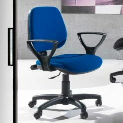 Roterende En Ergonomische Bureaustoel In Weefsel En Ecologisch Leer - Danila -Slide Shop sedia da ufficio girevole ergonomica in tessuto ed ecopelle danila 1