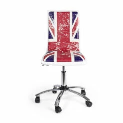 Draaibare Bureaustoel Van Staal En Eco-leer Met Vlagprint - Lollo -Slide Shop sedia da ufficio girevole in acciaio e ecopelle con stampa bandiera lollo 3