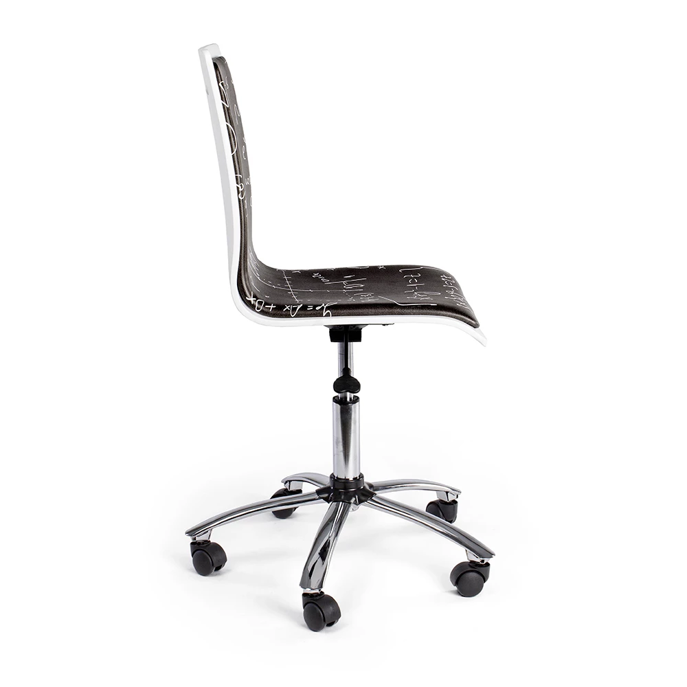 Draaibare Bureaustoel Van Staal En Ecoleer Met Schoolbordprint - Lollo 2 Draaibare Bureaustoel Van Staal En Ecoleer Met Schoolbordprint - Lollo - Afbeelding 2