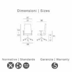 Modern Edda Executive Stoel In Leder, Gemaakt In Italië -Slide Shop sedia direzionale moderna in similpelle edda made in italy 4