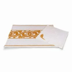 Italiaanse Ambachtelijke Ontbijtservice Handafdruk Op Oude Stoffen